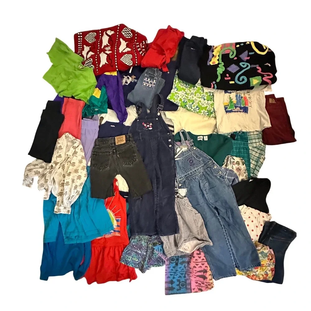 Vintage Kids Clothing Lot Levis 550 Disney Minnie Overalls Graphic Tees 44pc
